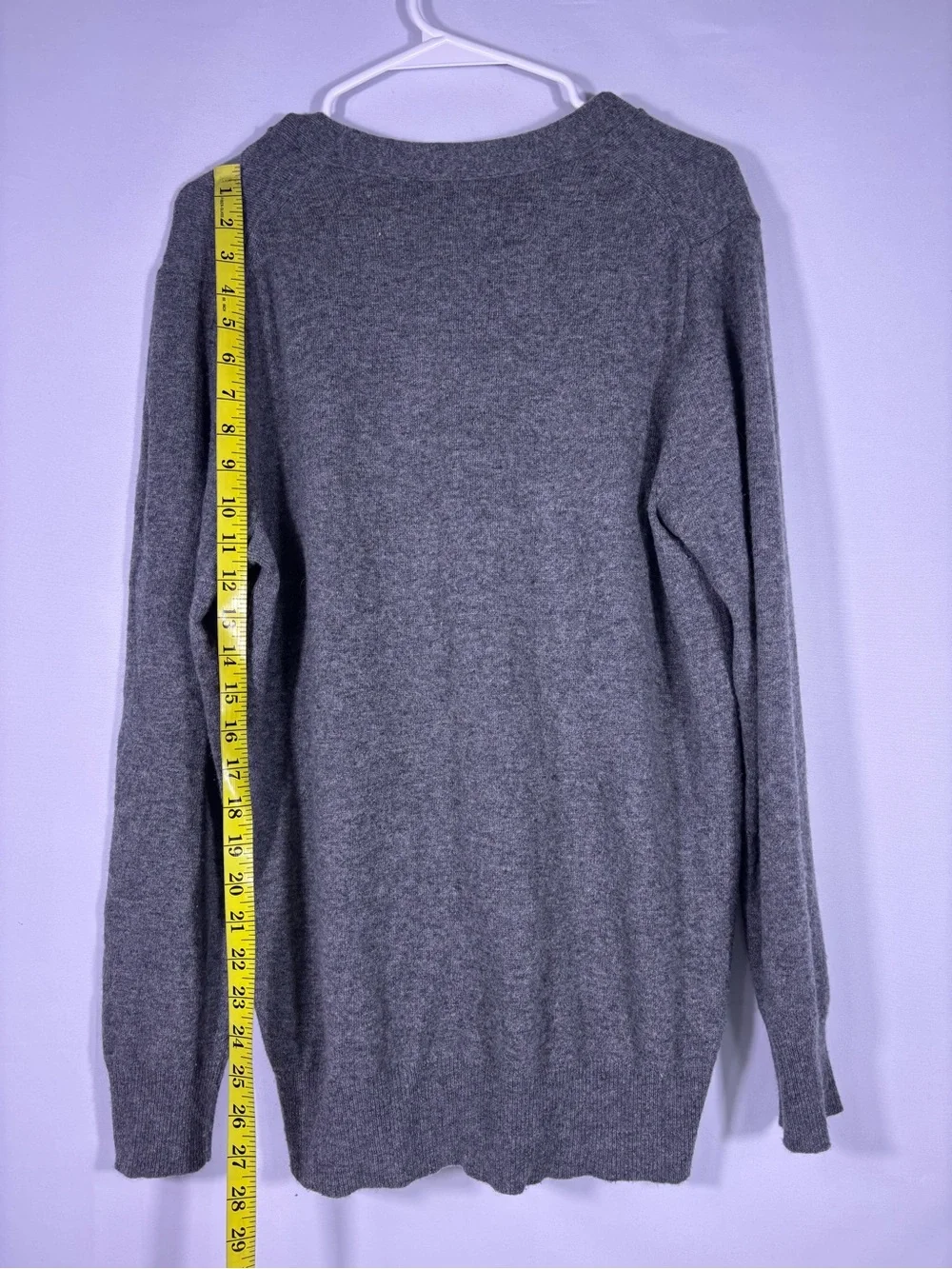 J.Crew Wool Cashmere Long Cardigan Sweater Gray Button Front Medium
